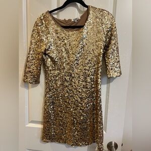 BB Dakota gold sequin mini dress, size small.